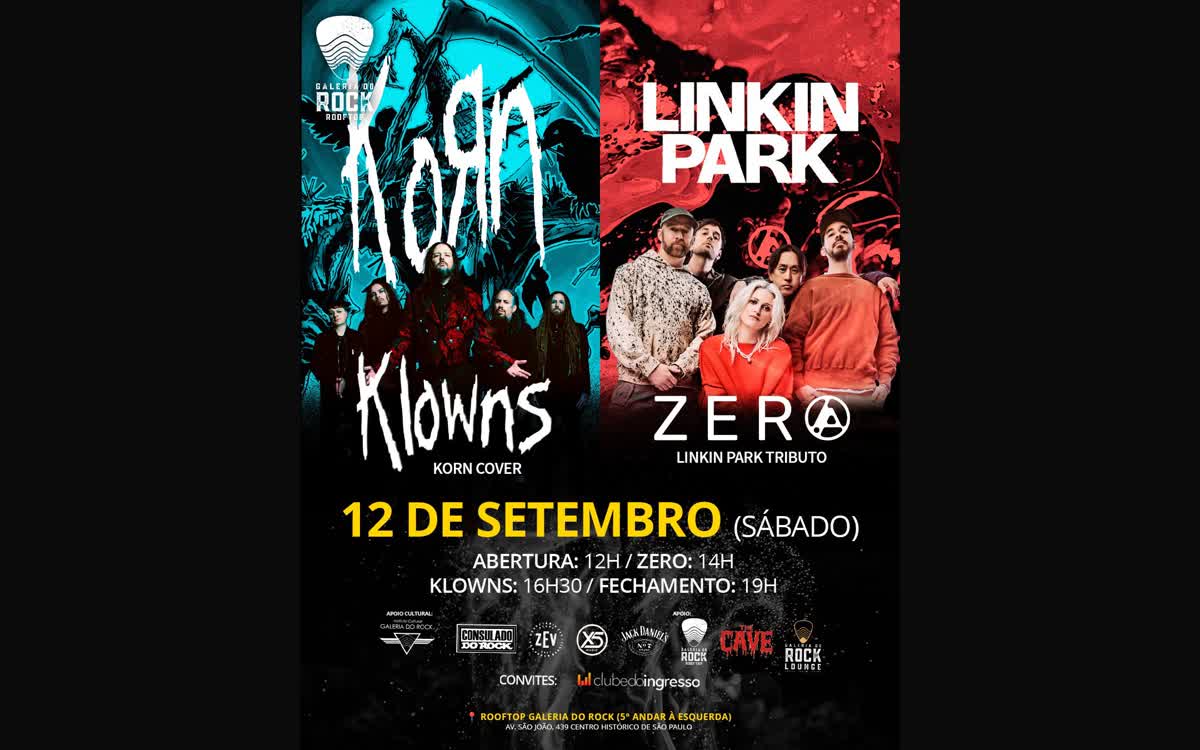 Linkin Park e Korn em tributo no Rooftop Galeria do Rock