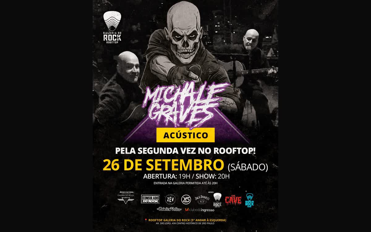 Michale Graves acústico no Rooftop Galeria do Rock
